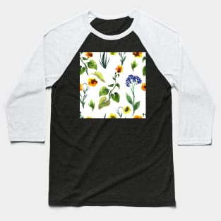 Seamless plants pattern. Floral decorative illustration Baseball T-Shirt